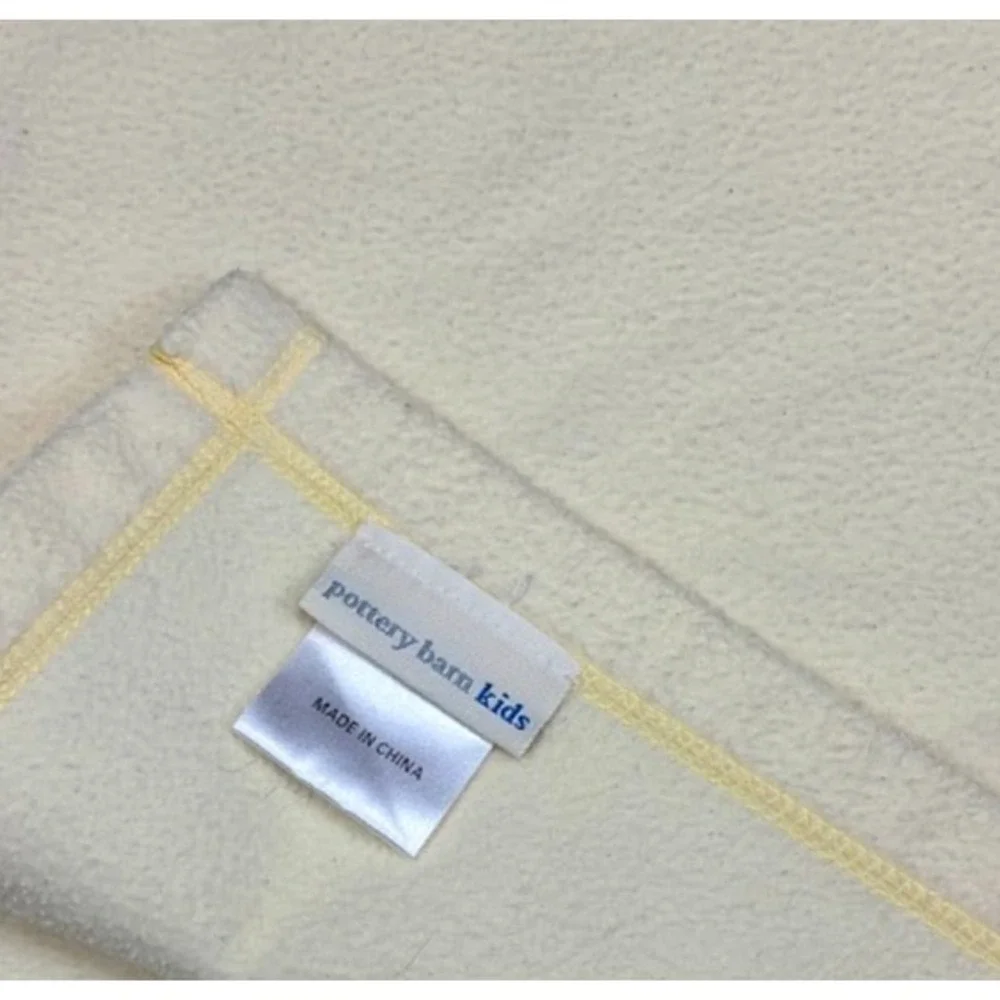 Pottery Barn Kids Solid Yellow Thin Fleece Baby Blanket Soft 30x40 Unisex